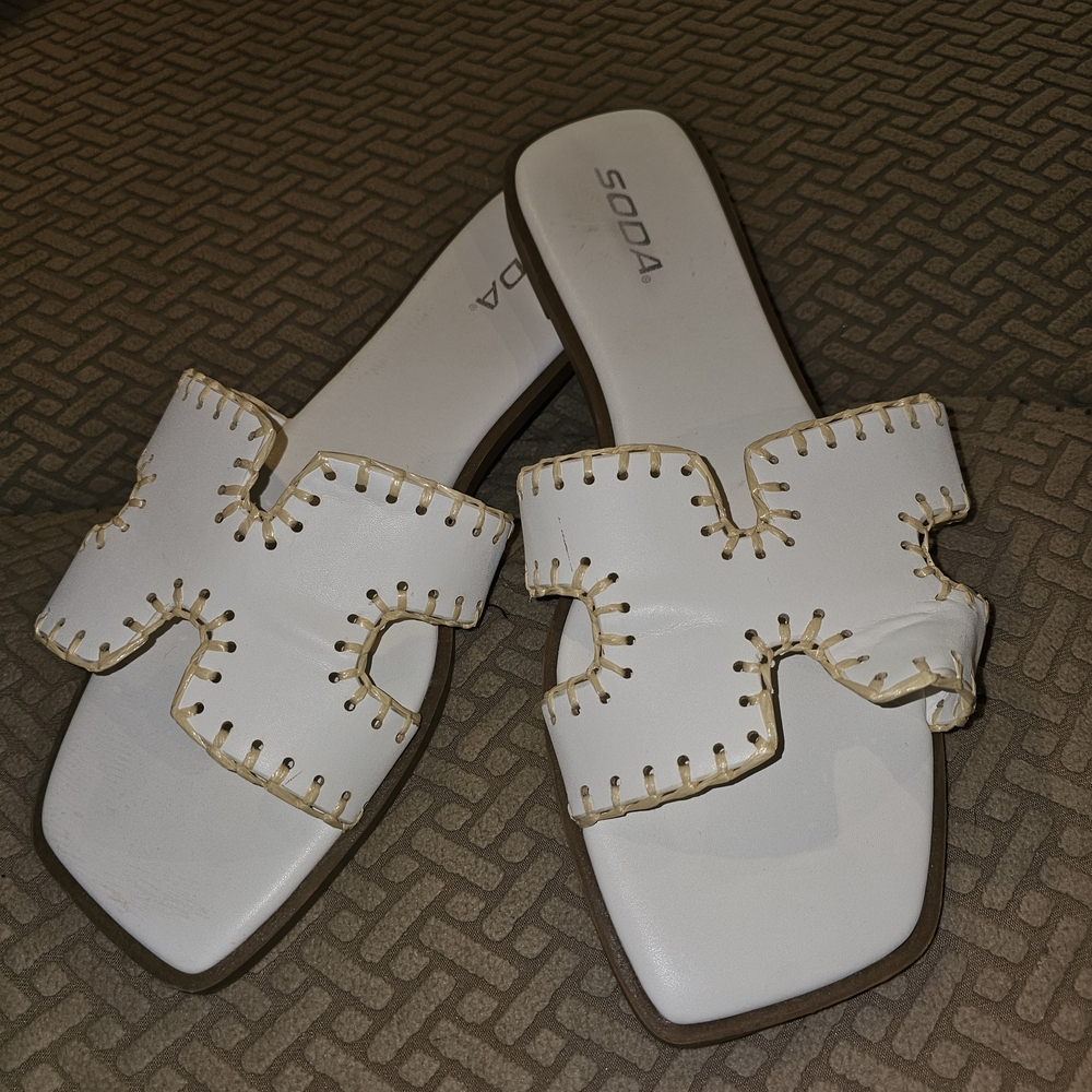 Soda White Sandals Elegant and Comfortable